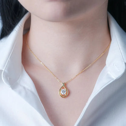 2 Carat Moissanite 925 Sterling Silver Pendant Necklace