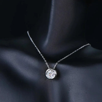 1 Carat Moissanite 925 Sterling Silver Necklace